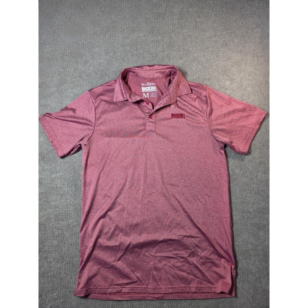 Rock & Roll Denim Men's Medium Polo Shirt Heather Red Short Sleeve Performance